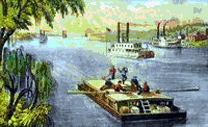 Flatboat - Currier & Ives